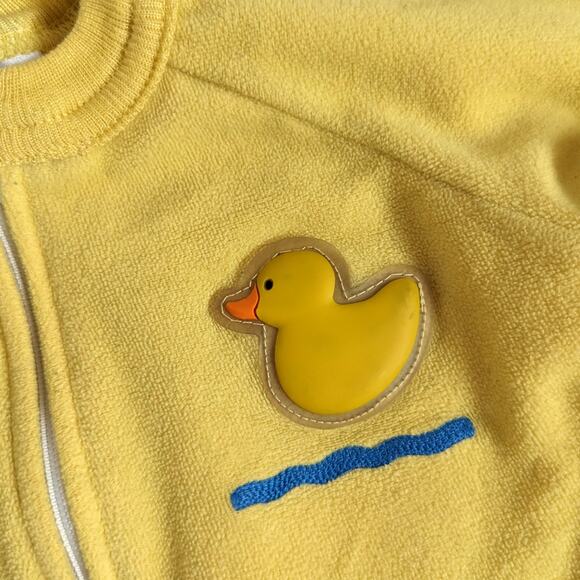 Vintage Carter's Sleeper Unisex Baby Size 6m Yellow Fleece Duck - Picture 2 of 7